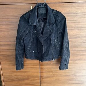 Blank nyc carbon black suede leather jacket